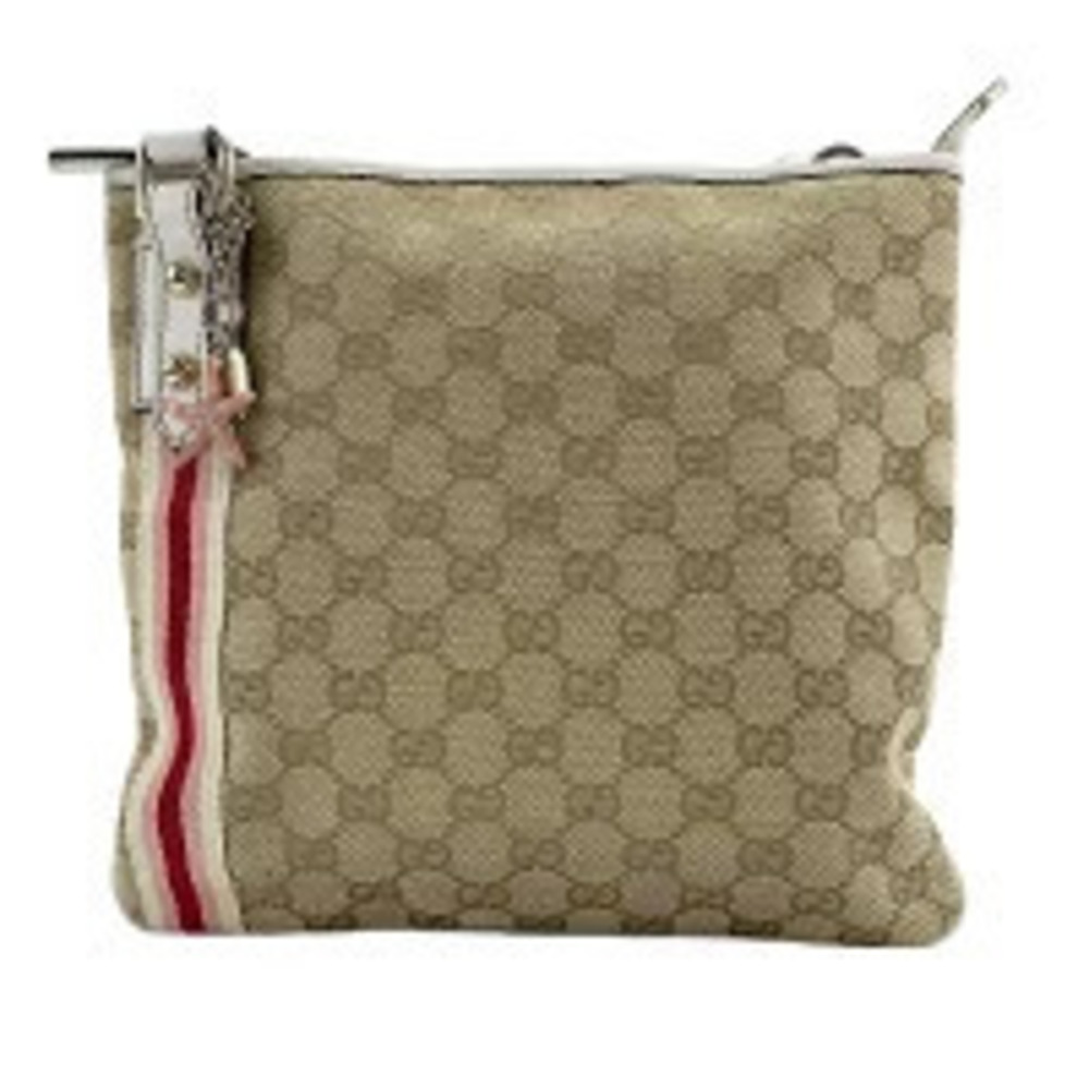 Gucci GG Canvas Sherry Shoulder Bag Beige Cream